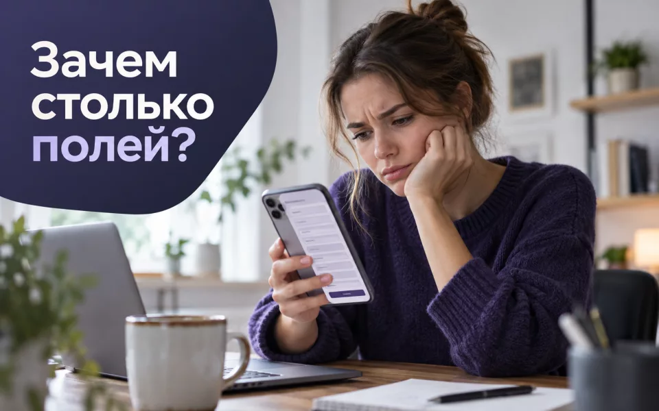 Сгенерированная иллюстрация к статье «Слишком много полей: какие вопросы оставить в заявке»